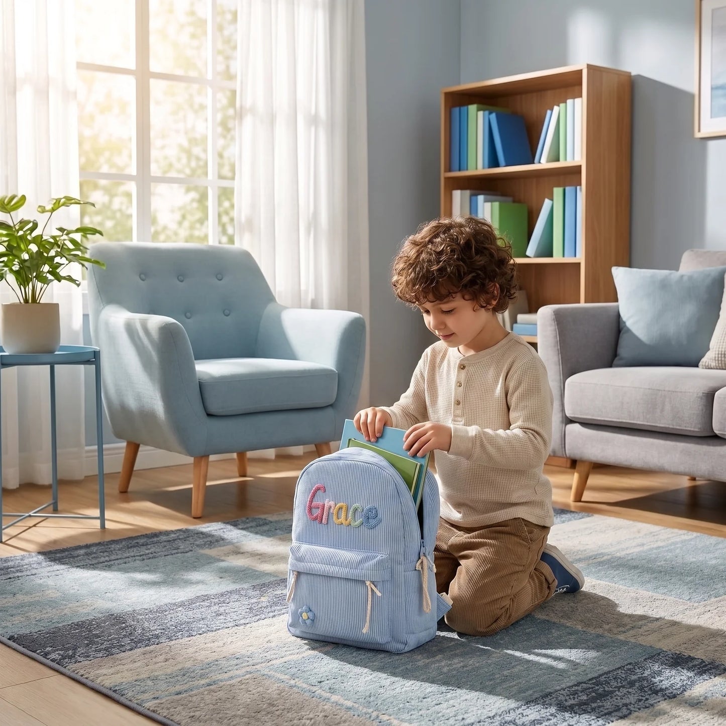 Monotot™ - Personalized kids corduroy backpack