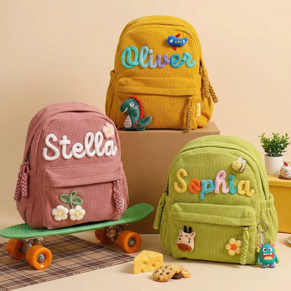 Monotot™ - Personalized kids corduroy backpack
